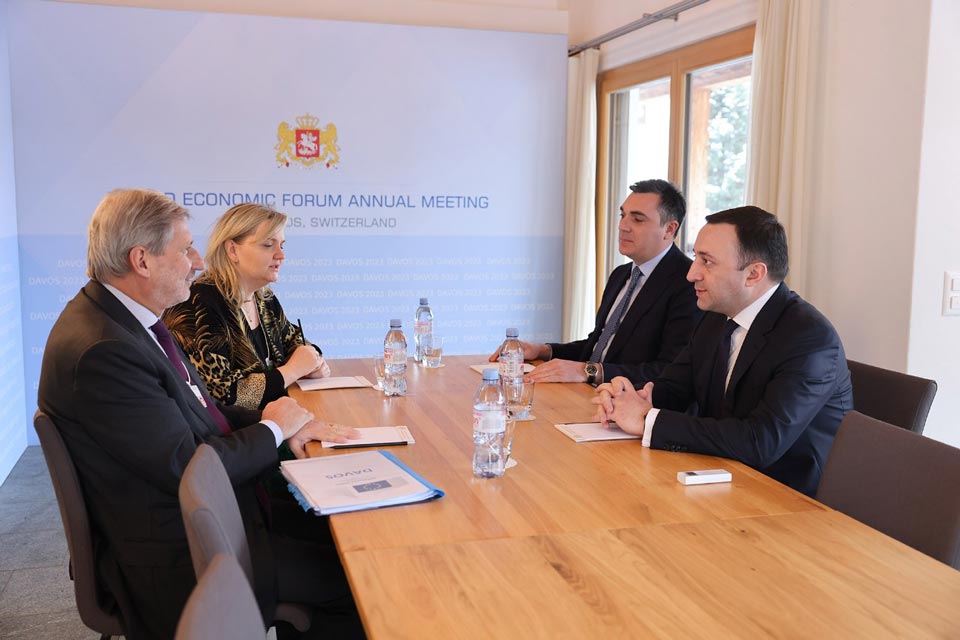 Ираклий Гарибашвили встретился с комиссаром ЕС Йоханнесом Ханом