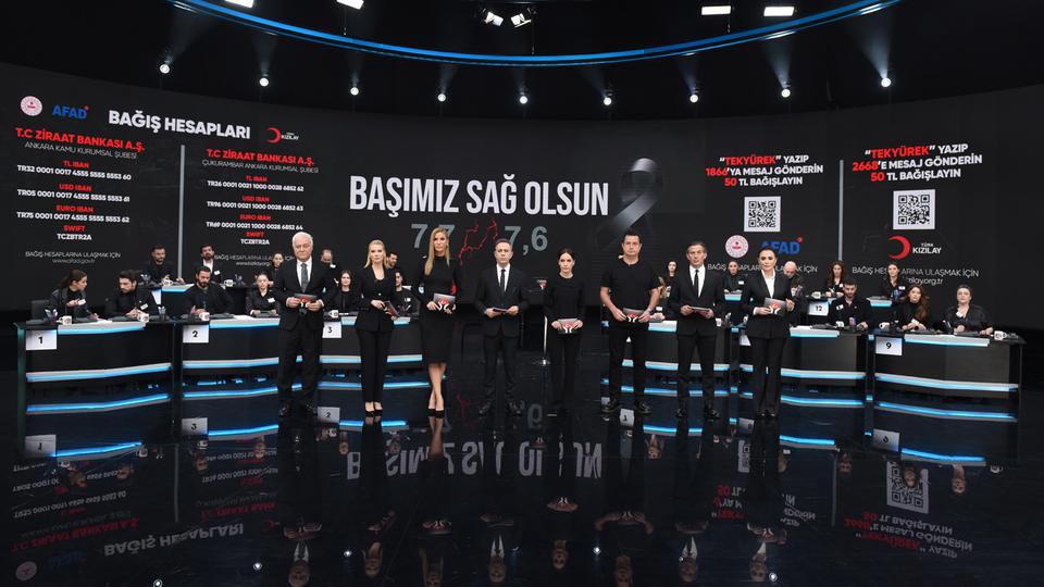 Турецкие телеканалы провели совместный телемарафон для финансовой помощи пострадавшим от стихии