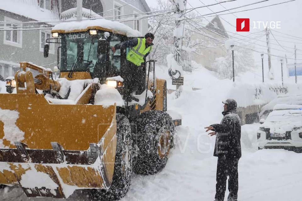 В высокогорных селах Аджарии снежный покров превысил 2 метра, ведутся работы по расчистке дорог