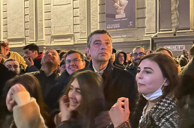 Giorgi Gakharia joins anti-‘foreign Agents’ bill rally