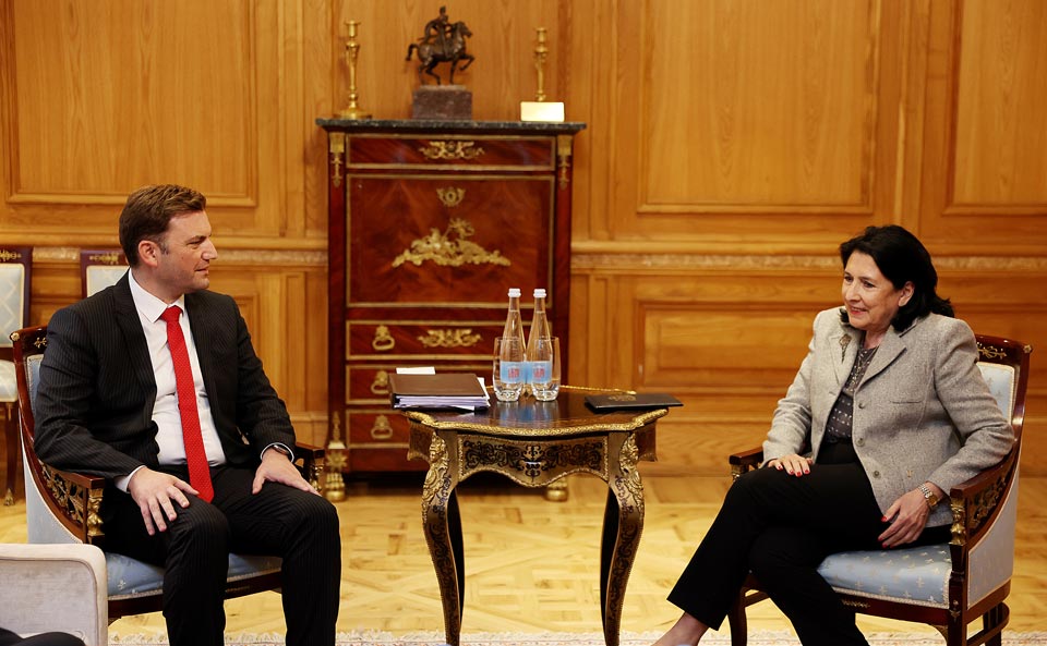 Саломе Зурабишвили встретилась с действующим председателем ОБСЕ, министром иностранных дел Северной Македонии Буяром Османи