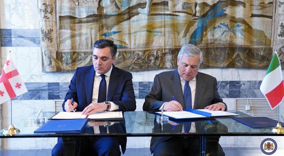 Georgian, Italian FMs sign joint declaration on high-level dialogue formation