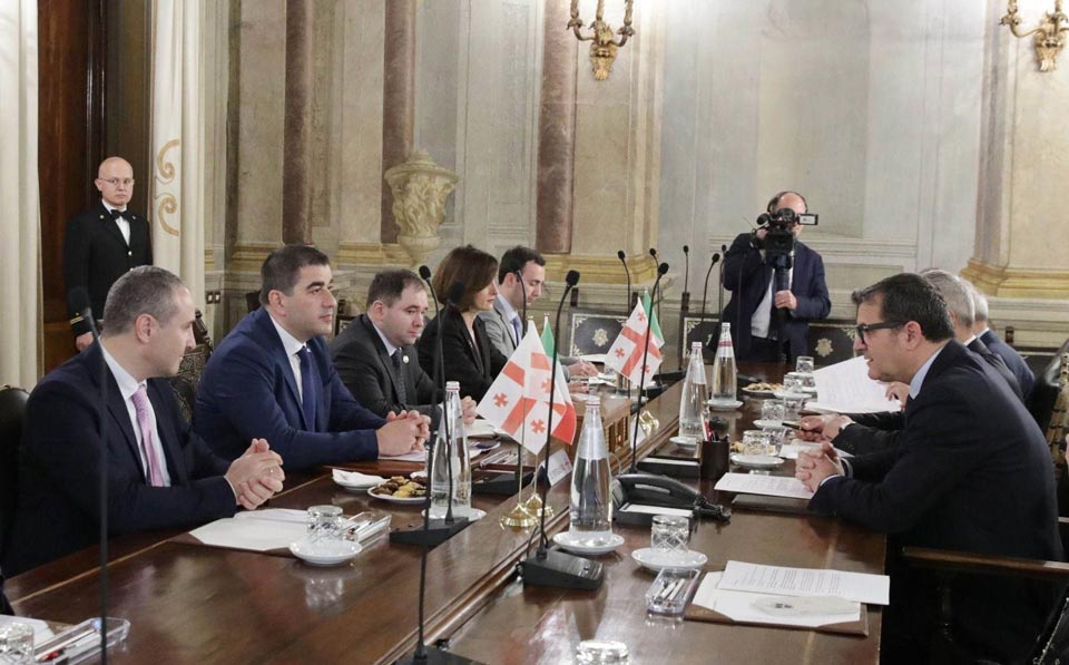 Шалва Папуашвили встретился с вице-президентом Сената парламента Италии