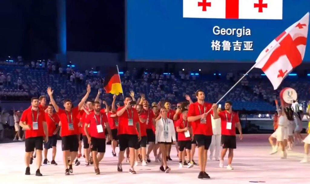 Иракли Ҕарибашвили  FISU 31-тәи аҧхынтә адунеитә ауниверситеттә ахәмаррақәа раартра ацеремониа ихы алаирхәит