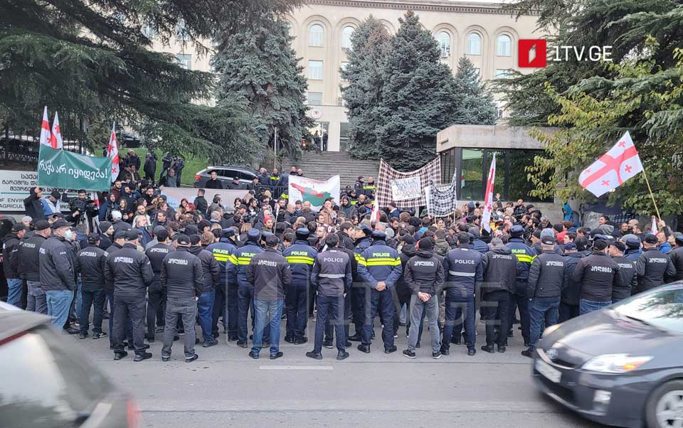 Guards of Rioni Gorge rally at Environment Protection and Agriculture Ministry