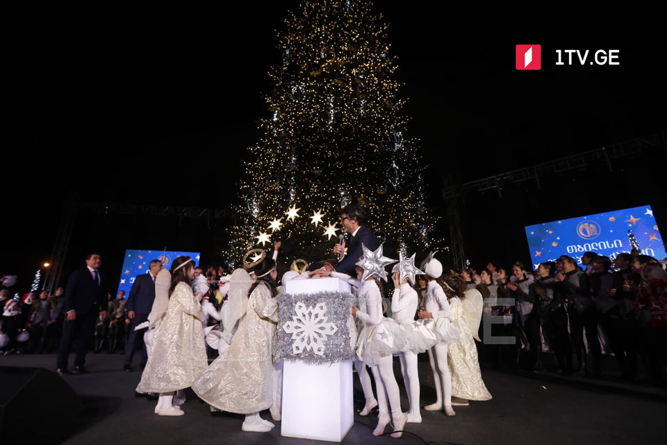 In Pics: Main New Year tree lights up in Tbilisi