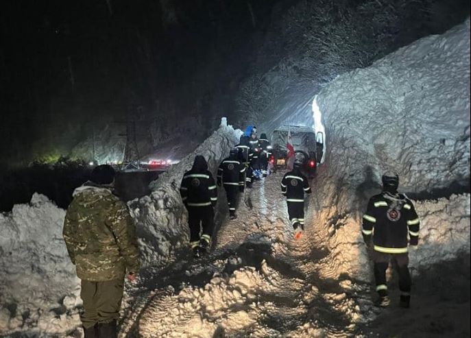 Спасатели вызволили около 90 человек, застрявших в снегу возле села Рошка Душетского муниципалитета