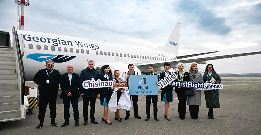 Georgian Wings совершила первый рейс по направлению Тбилиси-Кишинев