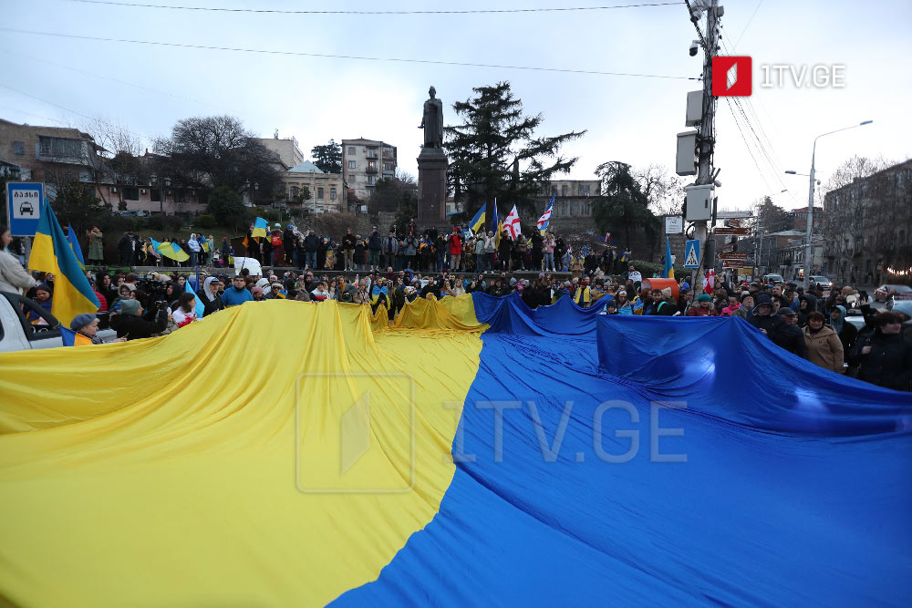 В Тбилиси проходит акция в поддержку Украины