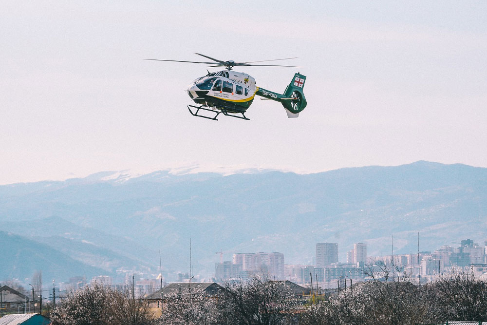 Georgian pilots fly H145 helicopter to Georgia