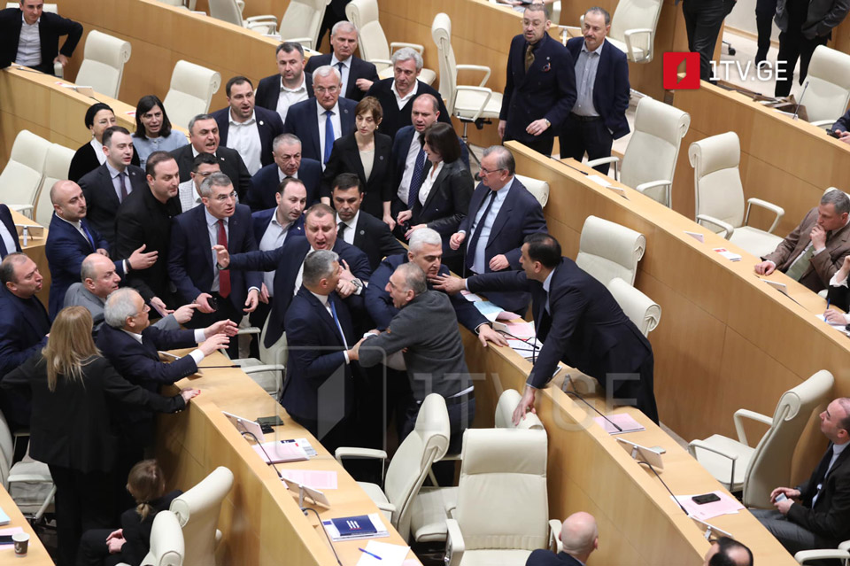 Majority and opposition MPs clash in parliament