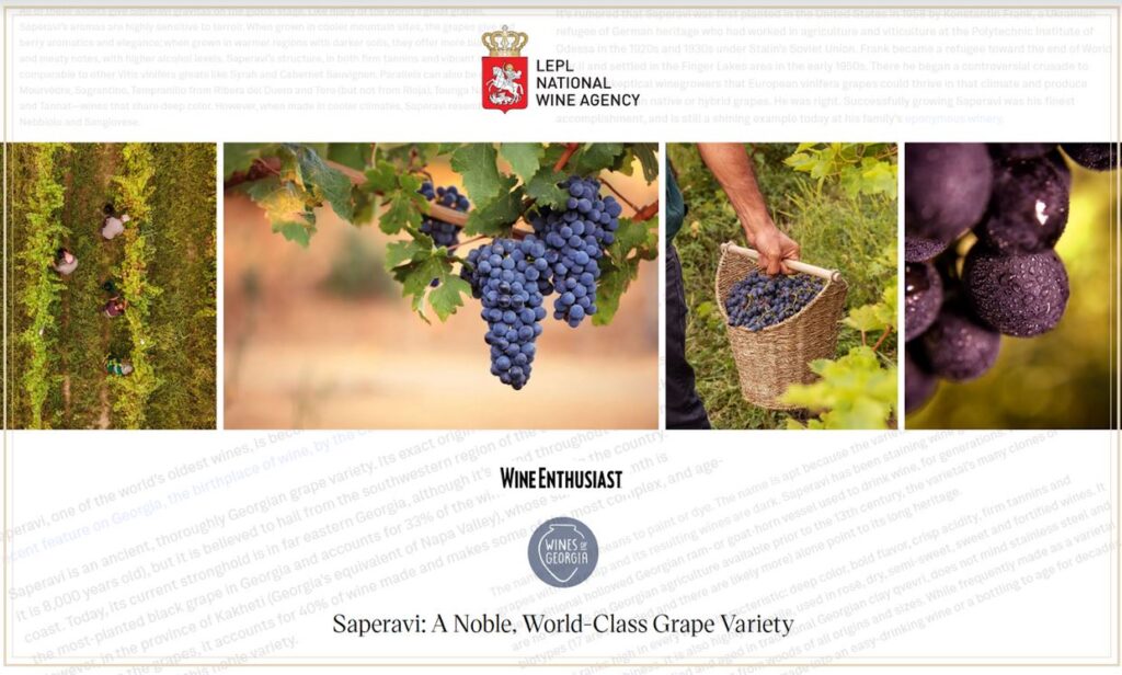 Wine Enthusiast: Saperavi - A Noble, World-Class Grape Variety 