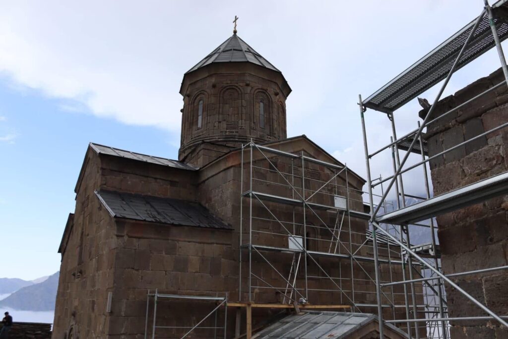 Reconstruction of Gergeti Sameba church launches