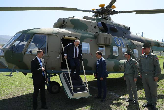 Nikol Paşinyanın helikopteri Vanadzorda planlaşdırılmamış eniş həyata keçirdi