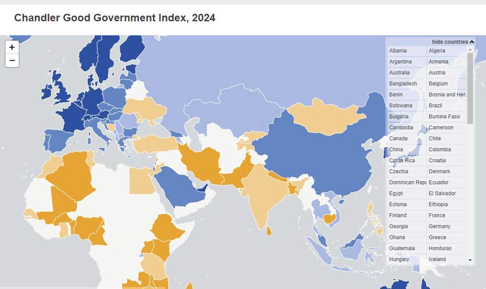 Согласно «Индексу хорошего правительства», Грузия входит в число 40 лучших