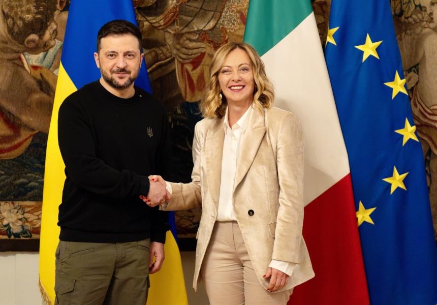 İtaliyanın baş naziri Ciorcia Meloni Ukrayna prezidenti Vladimir Zelenski ilə görüşüb