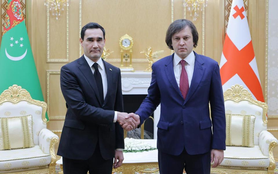 İrakli Kobaxidze Türkmənistan Prezidenti Serdar Berdiməhəmmədovla görüşüb