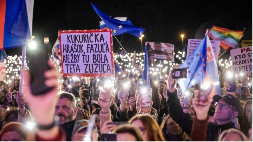 Мингай адæймаг протест кæны хицауады ныхмæ Словакийы горæтты