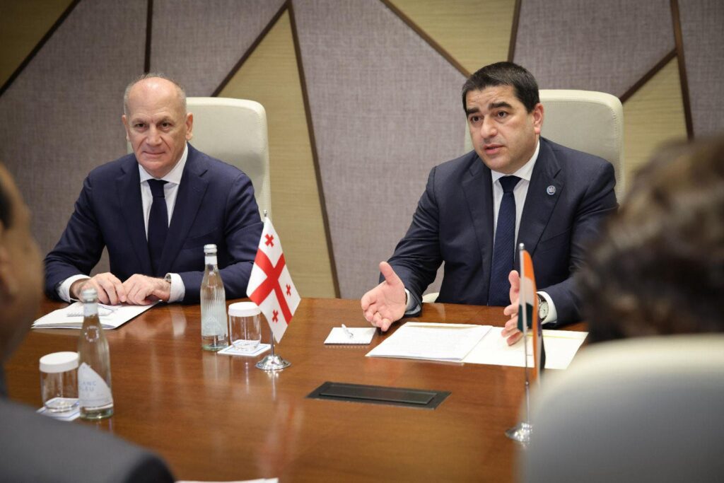 Şalva Papuaşvili Hindistan parlamentinin aşağı palatasının sədri ilə görüşüb