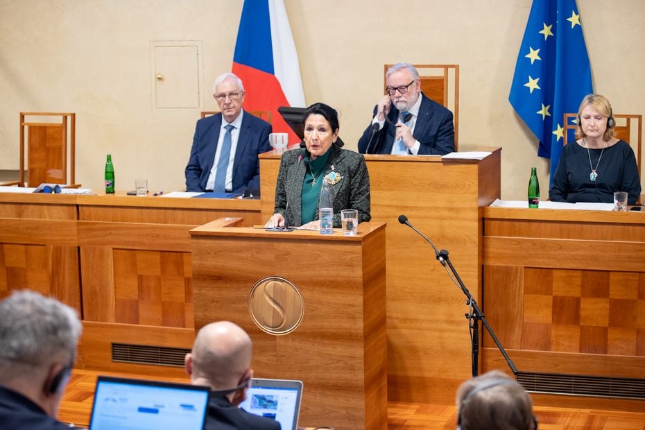 Ex-President Zourabichvili addresses Czech Senate