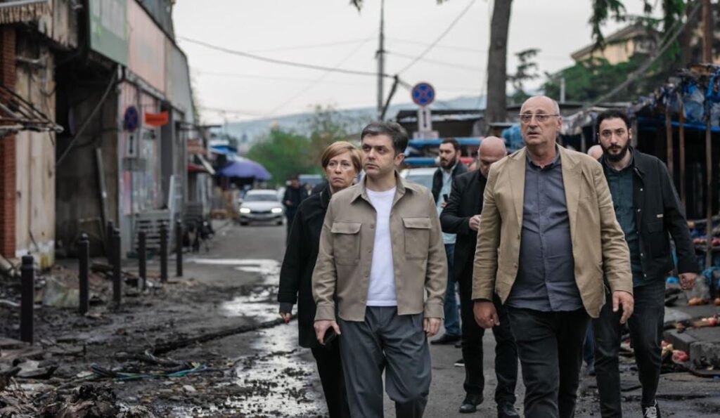 Tbilisi Vice Mayor inspects situation at burnt Railway Station market