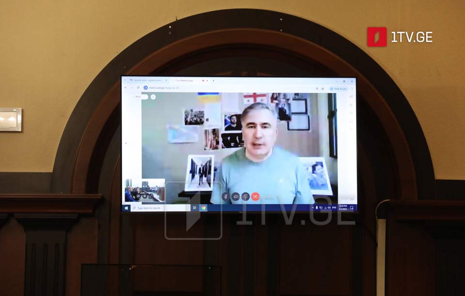 Jailed Saakashvili declines videocall participation at trial without TV cameras, calls lawyer to clarify proceedings