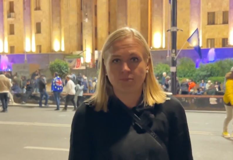 Elina Valtonen: People gather peacefully in Tbilisi waving Georgian, EU, NATO flags