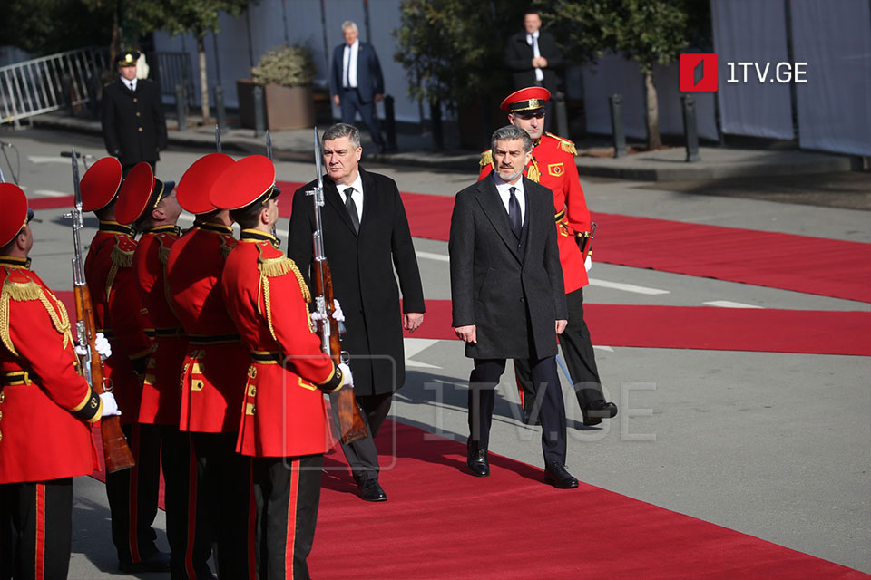 Official welcome ceremony for Croatian President Zoran Milanović at Georgia’s Presidential Palace [Photo]