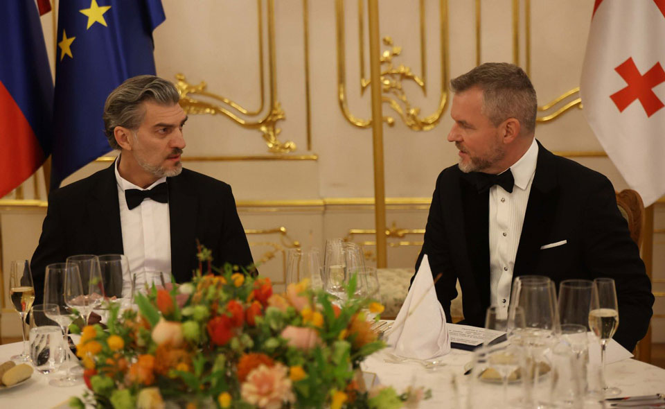 Georgia's President Kavelashvili attends official dinner hosted by Slovak President
