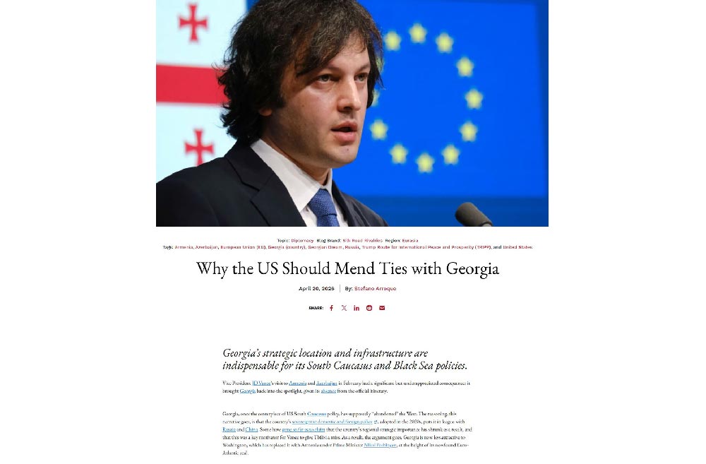 The National Interest: Georgia’s strategic location, infrastructure indispensable for U.S. South Caucasus and Black Sea policies