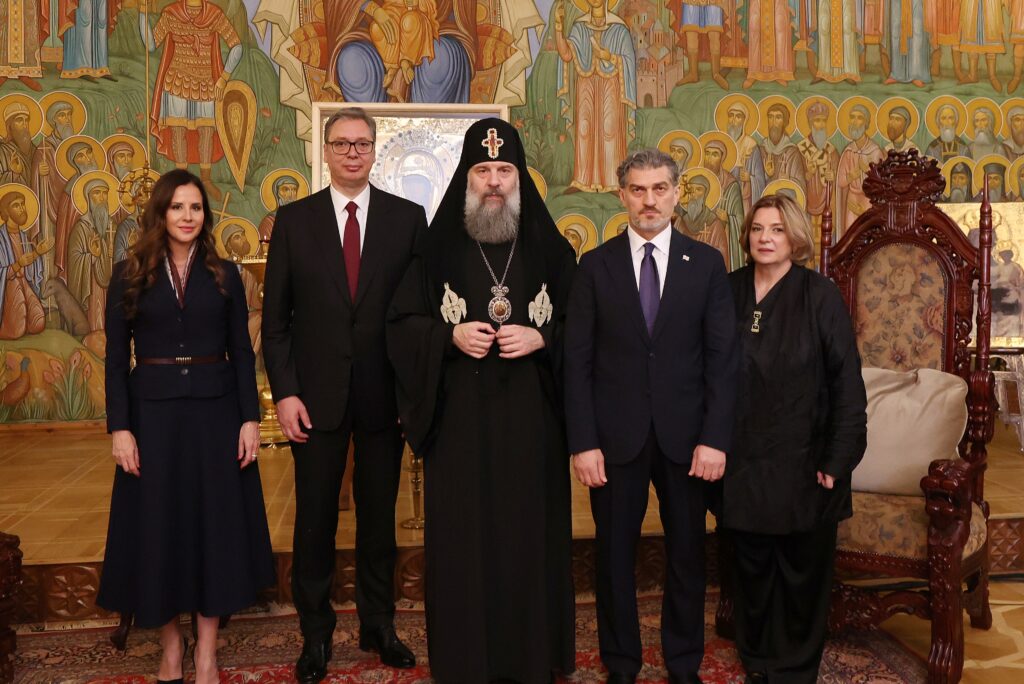 Presidents of Georgia and Serbia, accompanied by their spouses, meet Patriarch Shio III