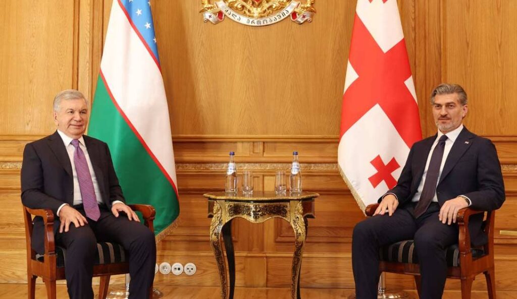 President Mikheil Kavelashvili holds face-to-face meeting with Uzbek President Shavkat Mirziyoyev