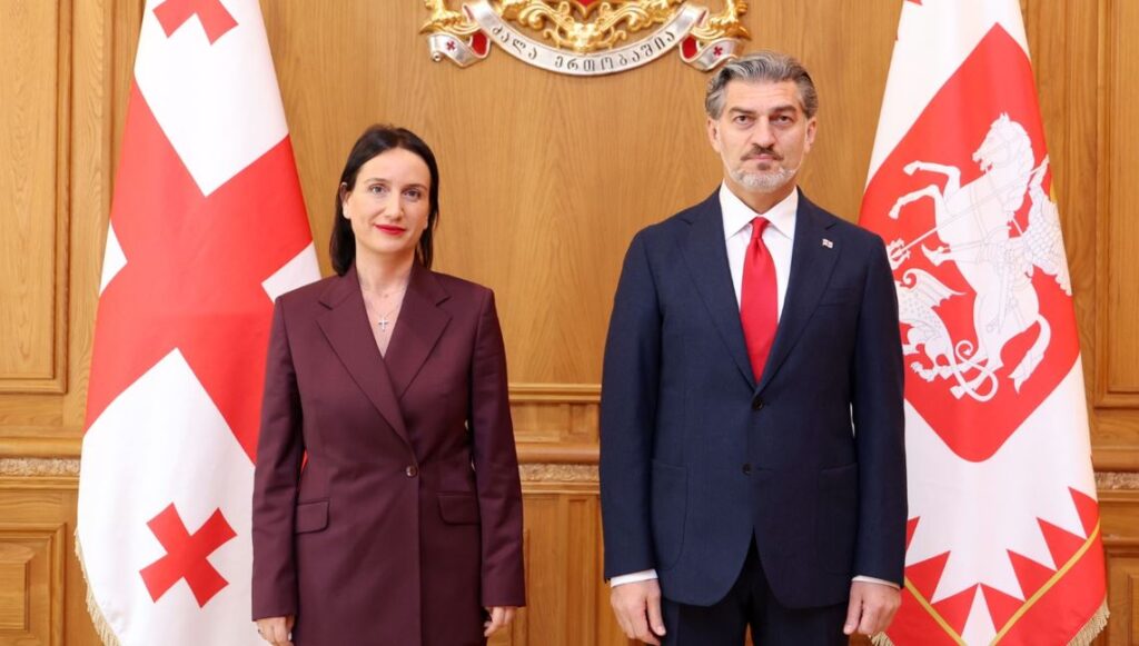 Mixeil Ğavelaşvili Gürcüstanın Latviyaya yeni təyin olunmuş fövqəladə və səlahiyyətli səfiri Ana Abuladze ilə görüşüb