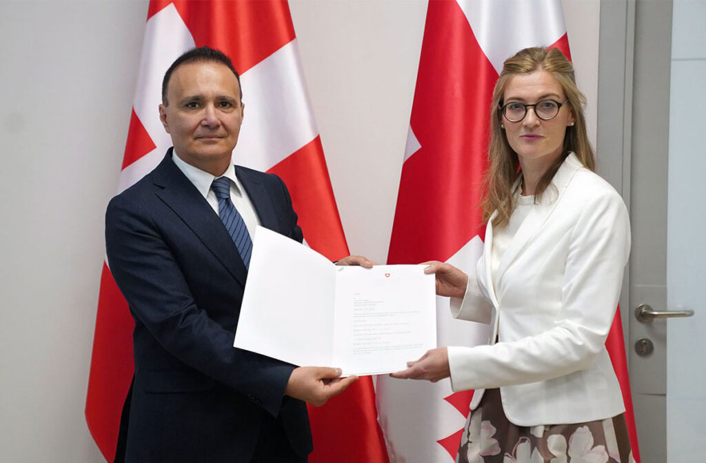 Swiss Ambassador presents copies of her Letters of Credence to MFA Director of Diplomatic Protocol Directorate