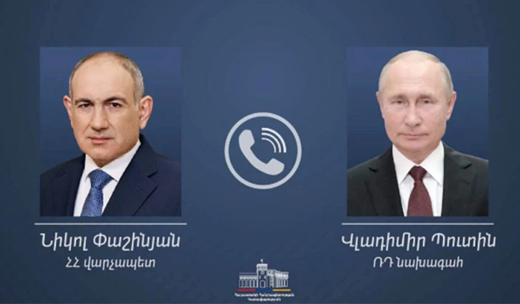 Nikol Paşinyanla Vladimir Putin arasında telefon danışığı baş tutub