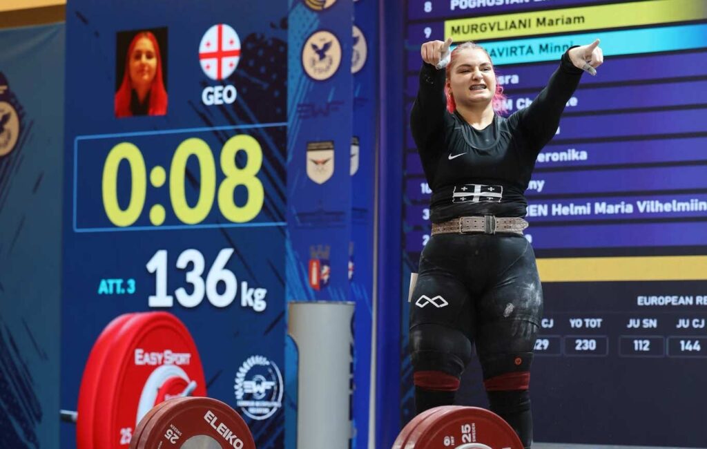 Mariam Murghvliani wins three medals at European U23 Weightlifting Championships