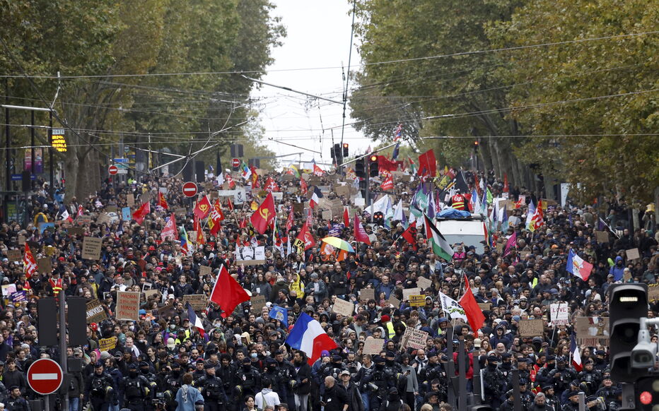 Manifestation du 24 octobre Nouvelle journée de mobilisation Parcours du cortège : Porte d'italie/porte de Vincennes Photo au niveau du tram Maryse Bastié Paris 13ème Le 24/10/2026 Photo : Delphine Goldsztejn
